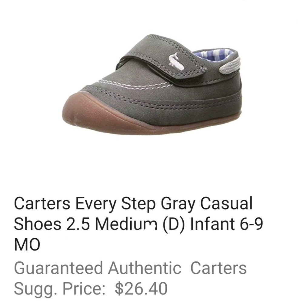 NWT CARTERS Baby shoes. 2.5 6-9 months - Picture 6 of 7